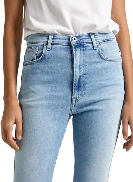 Pantalón Vaquero Pepe Jeans Slim Jeans Denim Azul Para Mujer