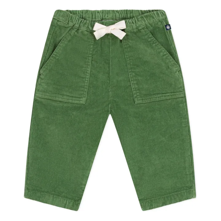 Petit Bateau Pantalones de terciopelo para bebé | Verde