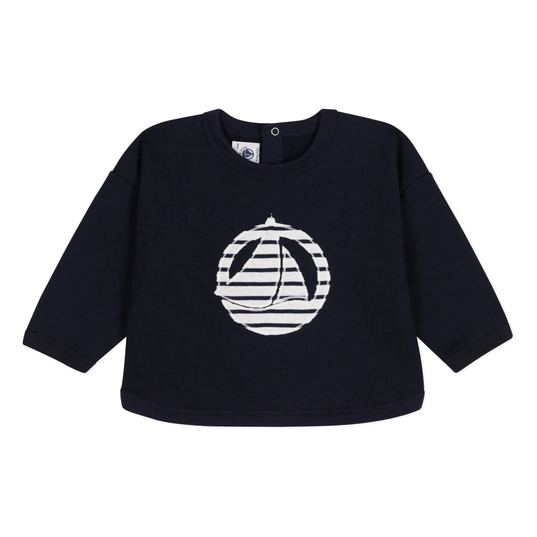 Petit Bateau Sudadera con logo para bebé | Azul Marino