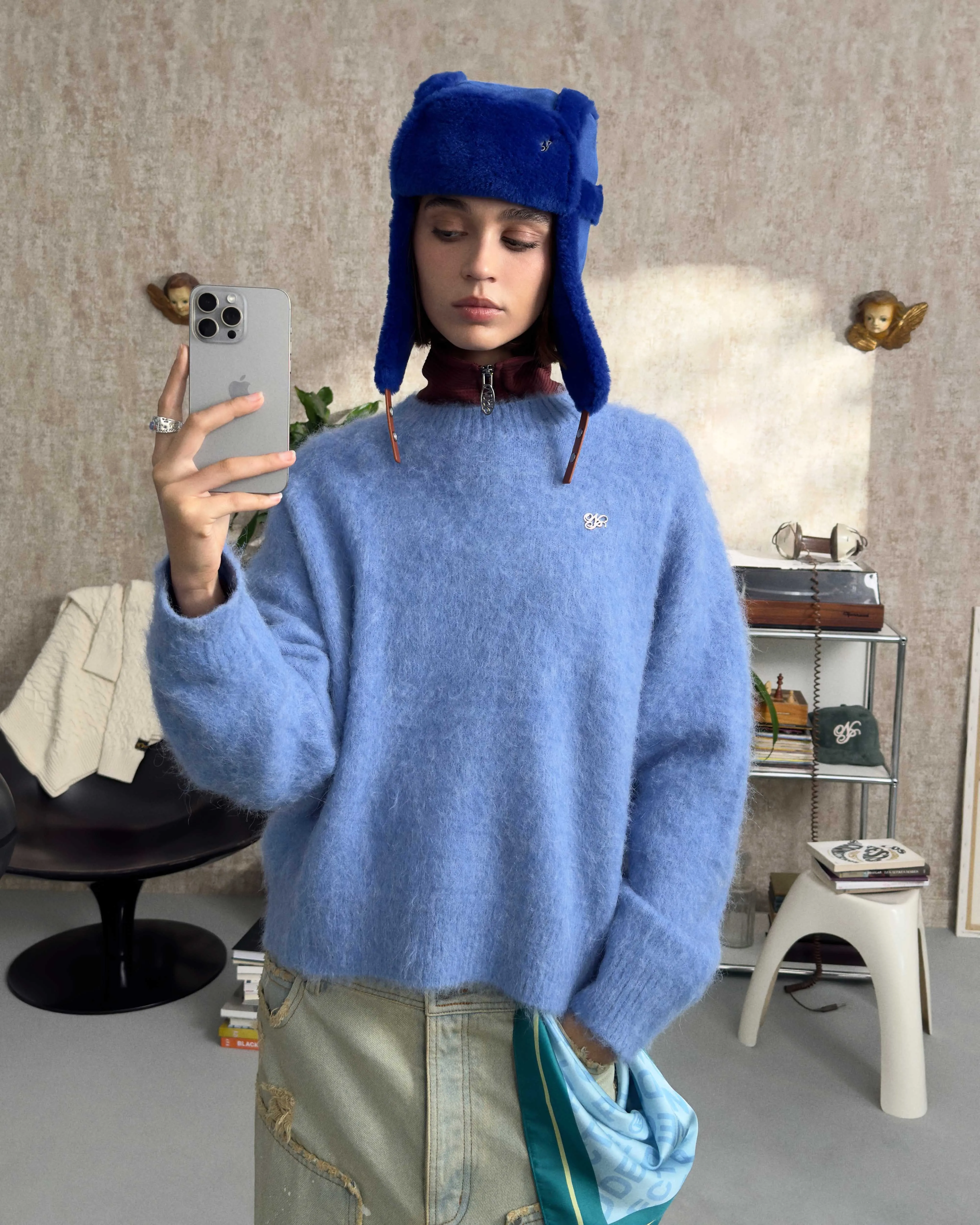 PREMIUM ALPACA SWEATER BLUE