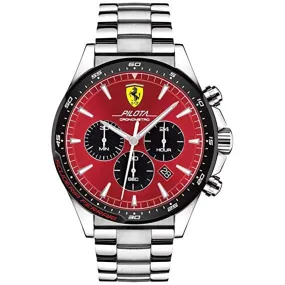 Reloj Ferrari Pilota Acero Rojo