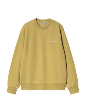 Sudadera carhartt wip script embroidery beige hombre