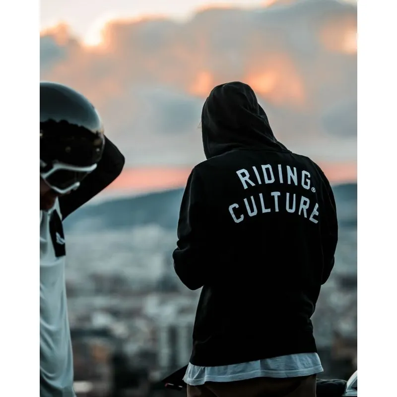 Sudadera negra con cremallera - Riding Culture