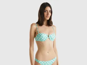 Sujetador de bikini bandeau con estampado de flores