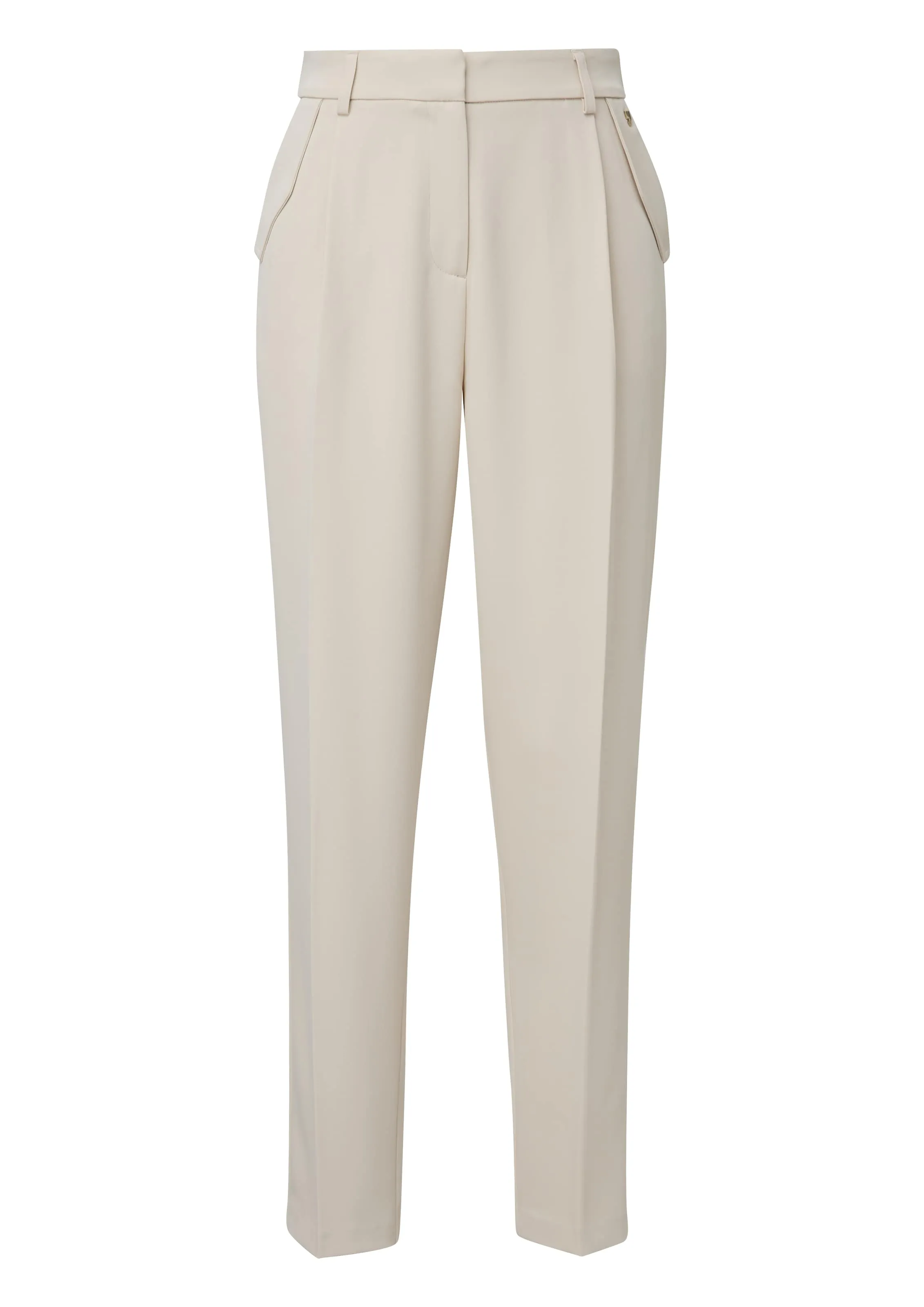 Tapered Pantalón plisado COMMA en Beige