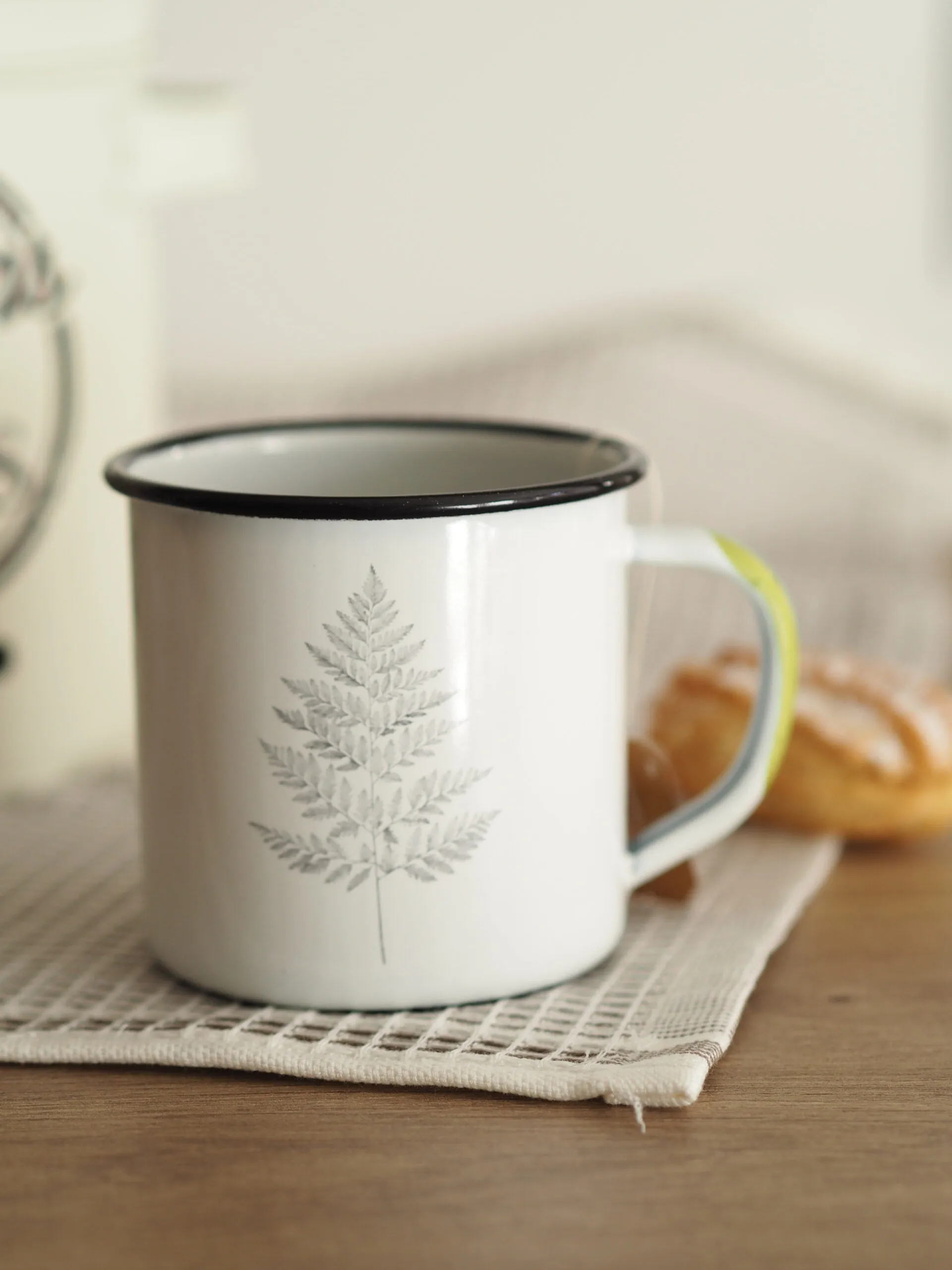 Taza de acero esmaltado helecho