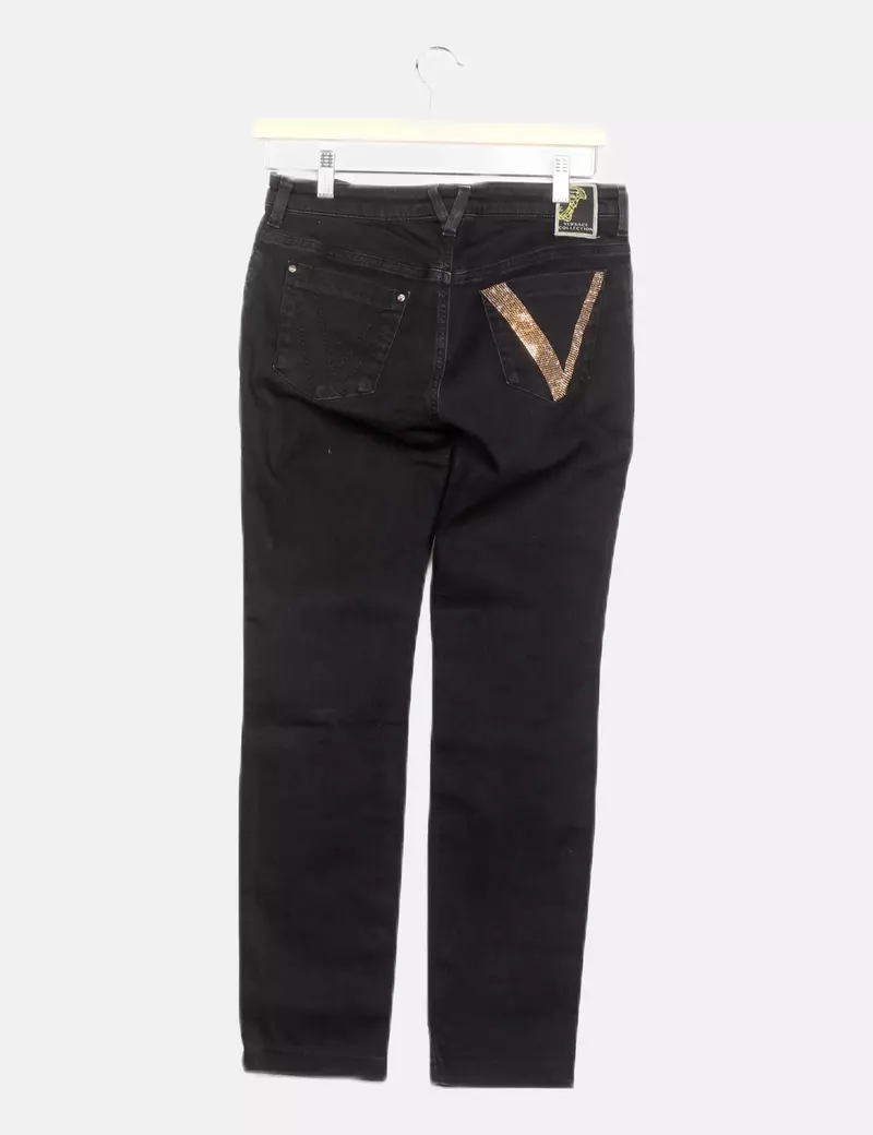 Versace collection Jeans pitillo negro