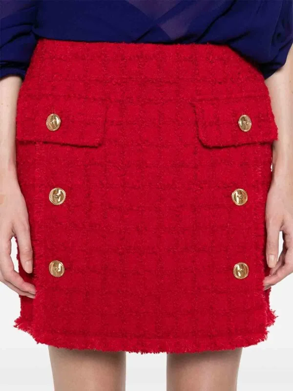 Versace Falda Semilarga - Rojo