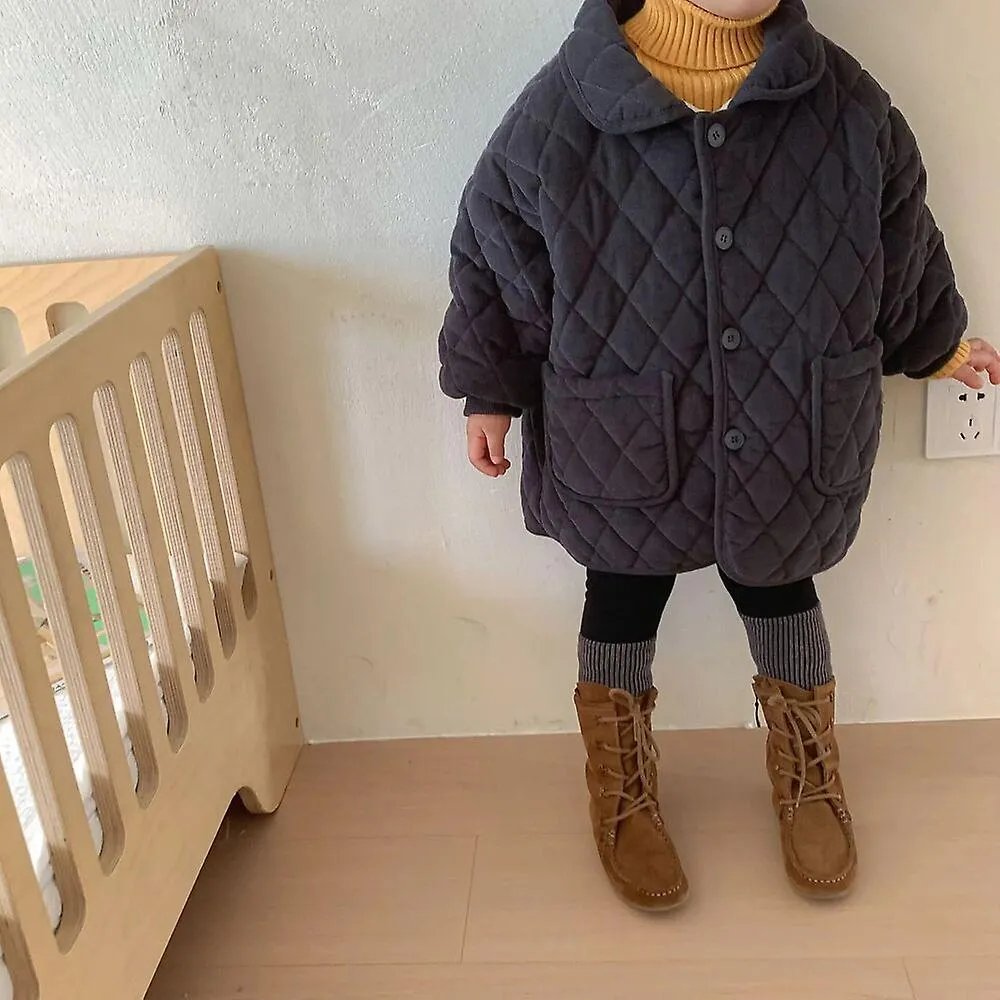 Winter Children Thicken Padded Cotton Coats Corduroy Solid Color Kidsouterwear