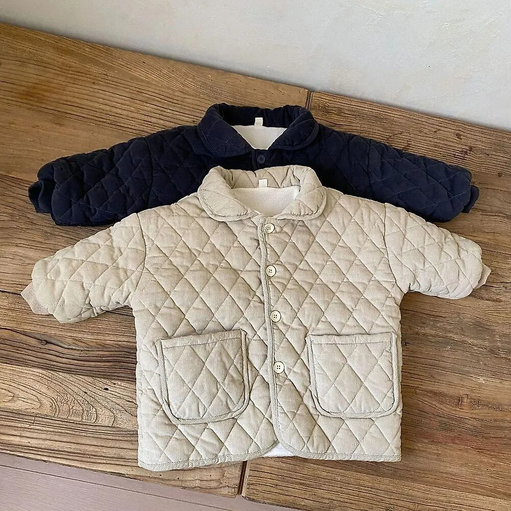 Winter Children Thicken Padded Cotton Coats Corduroy Solid Color Kidsouterwear