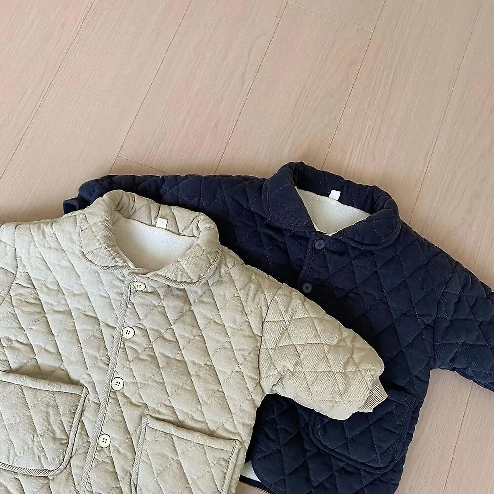 Winter Children Thicken Padded Cotton Coats Corduroy Solid Color Kidsouterwear