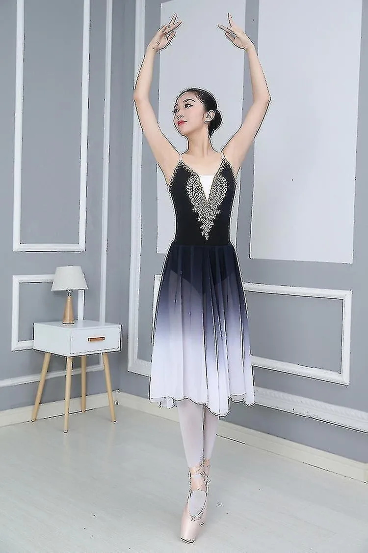 Women Gradient Color High Quality Long Adult Children Ballet Tutu Dress Party Practice Skirts Clothe