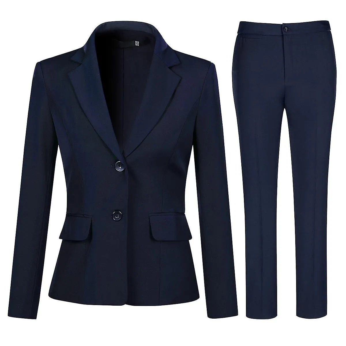 Women's 2 Piece Business Solid Color 2 Button Suit Set