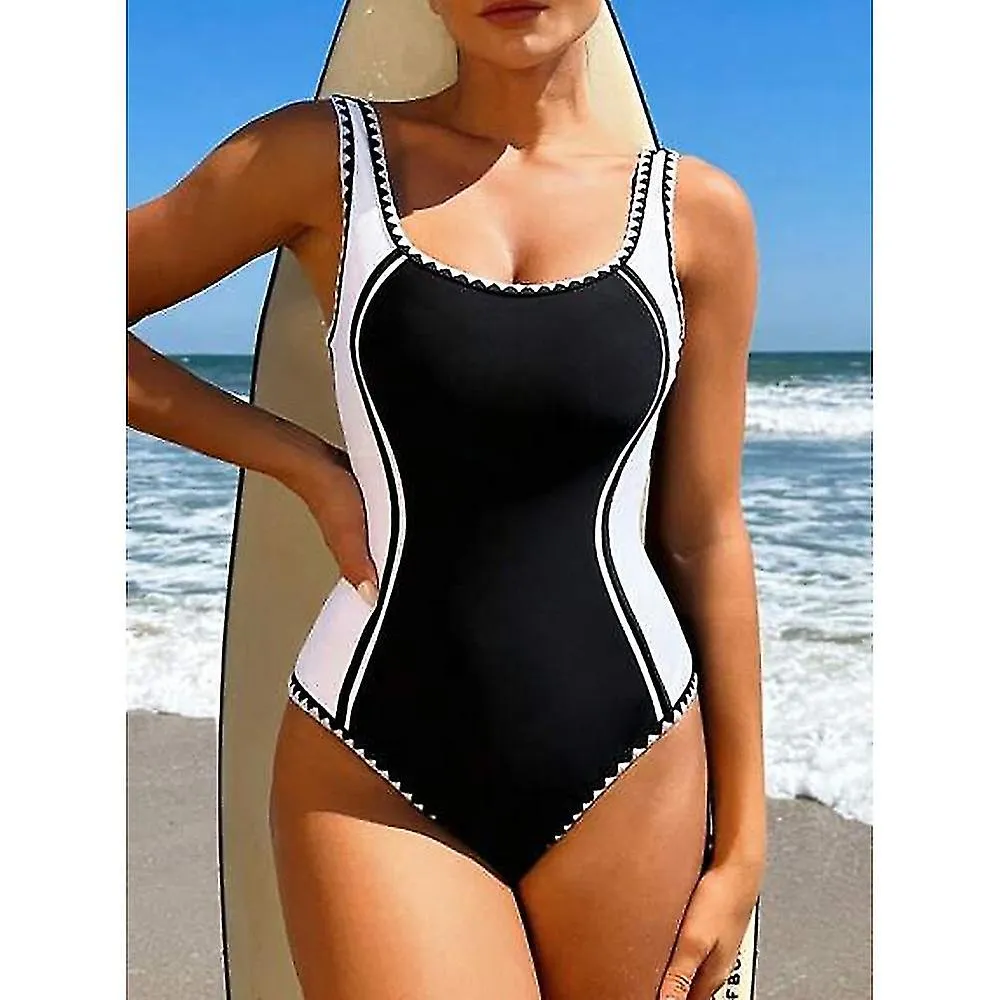 Women's Normal Swimwear One Piece Swimsuit Quick Dry Color Block Beach Wear Holiday Bathing Suits