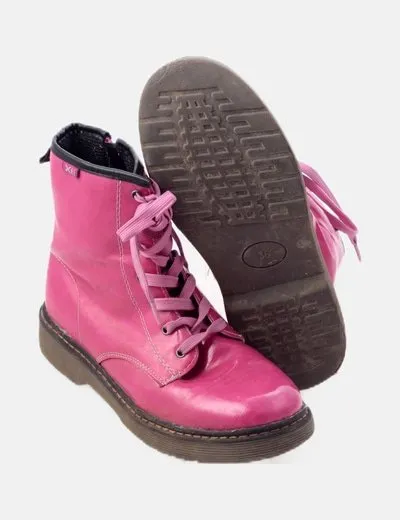 Xti Bota militar rosa cordones