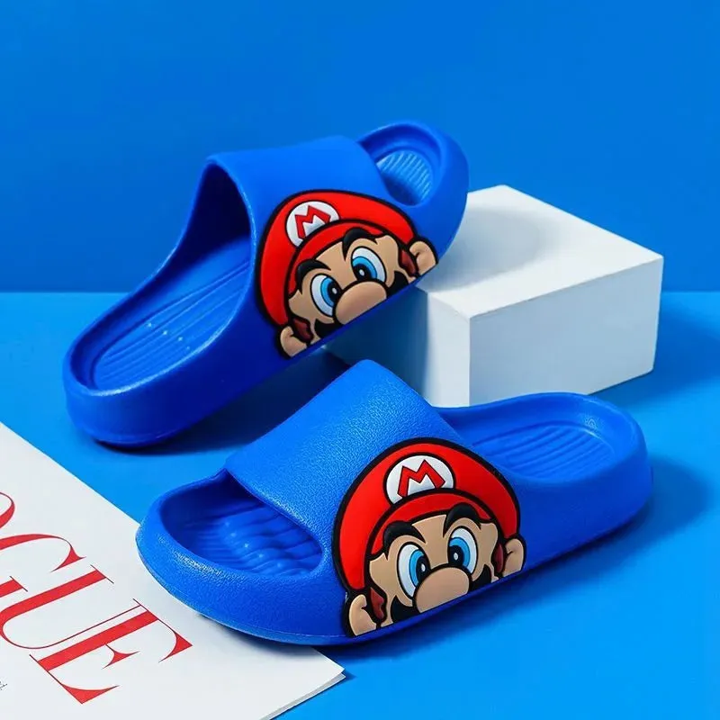 Zapatillas de Verano con Diseo de Super Mario: Lindas y Cómodas para Nios y Nias, Antideslizantes