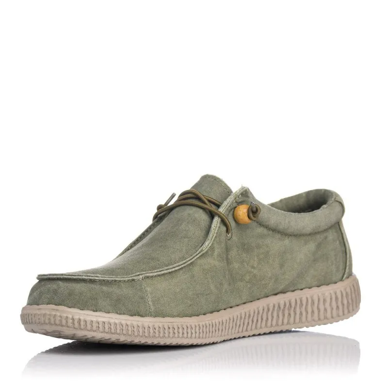 Zapatillas Lona Walk In Pitas Wallabi Washed Hombre Kaki