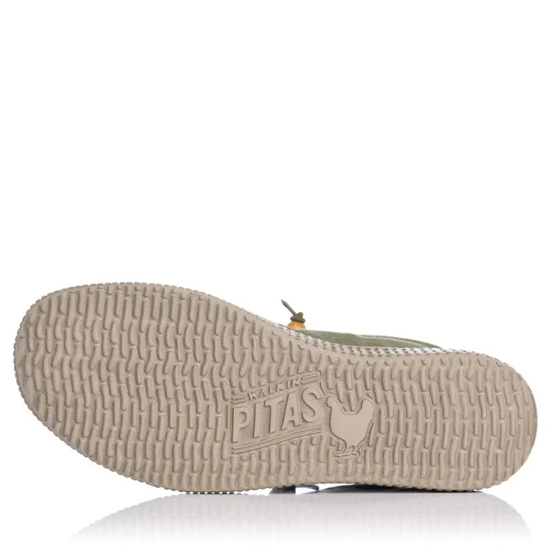 Zapatillas Lona Walk In Pitas Wallabi Washed Hombre Kaki