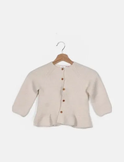 Zara Chaqueta beige abotonada