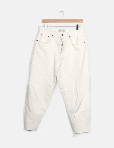 Zara Jeans blanco básico